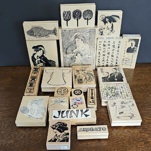 Traditional Japanese Art Stamps- Lot Black and White